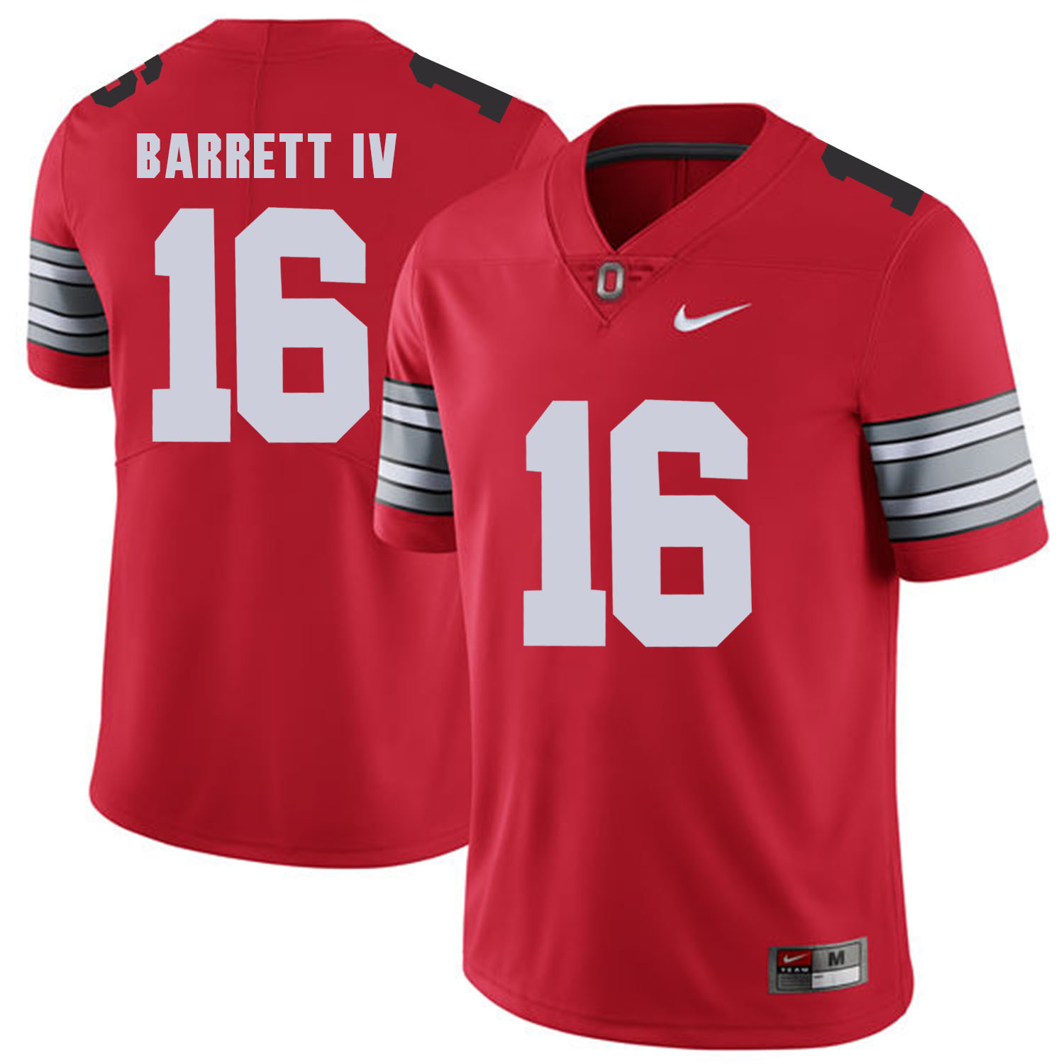 Men Ohio State #16 Barrett iv Red Customized NCAA Jerseys
